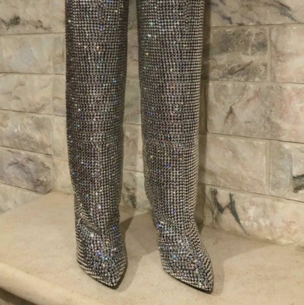 Thing high/slouch sworaski crystal's boots